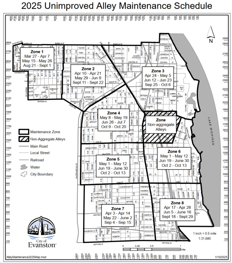 2025 Unimproved Alley Maintenance Schedule